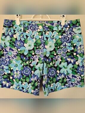 Talbots Blue Green Floral Cotton Shorts
